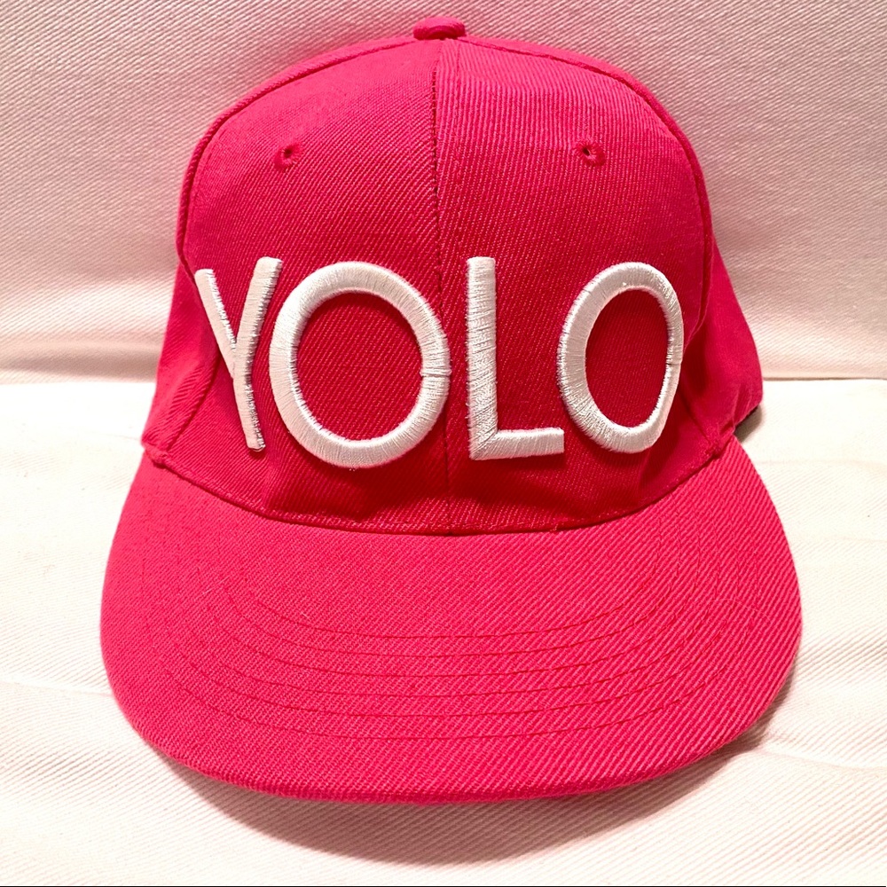 YOLO Baseball Cap in Hot Pink
